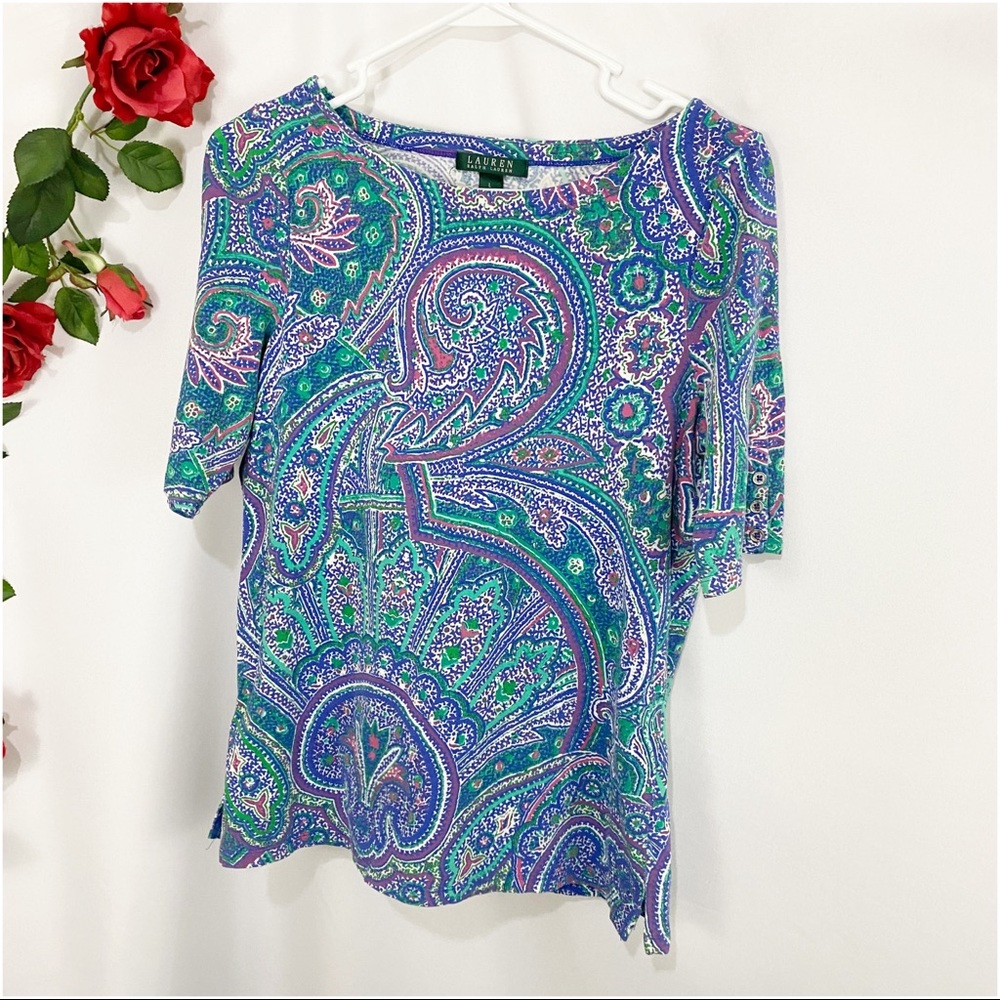 Ralph Lauren Paisley Short Sleeve Blouse